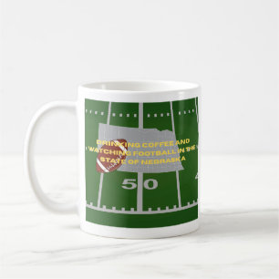 Coffee and Football in Nebraska Mug