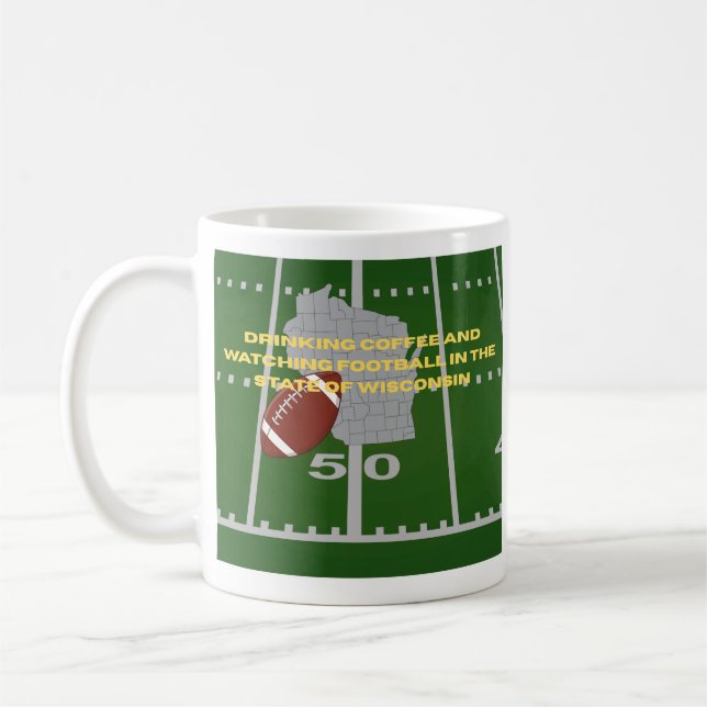 Coffee and Football in Wisconsin  Coffee Mug (Left)