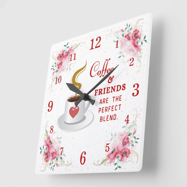 Coffee and Friends Perfect Blend Wall Clock (Angle)