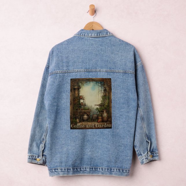 Coffee and Garden Personalized Coffee Lover Denim Jacket (Hangar)