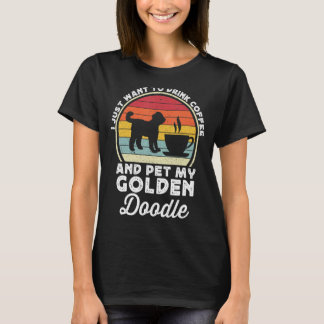 Coffee And Goldendoodle Lover Funny Goldendoodle D T-Shirt