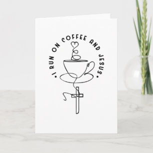 Coffee and Jesus Lovers Christian Cross Card