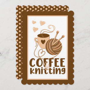 Coffee and Knitting Blank Card