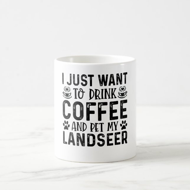 Coffee And Landseer Dog Funny  Mug (Center)