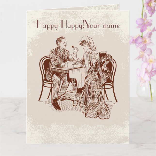 coffee and love card (Orchid)