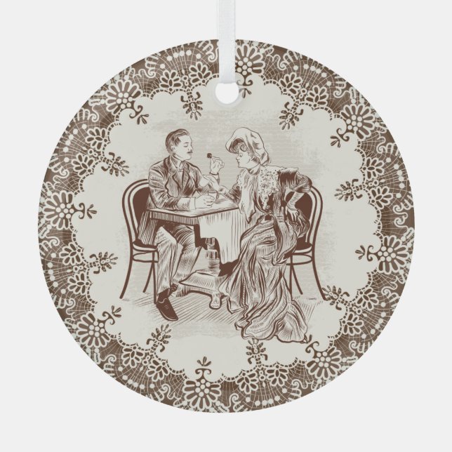  coffee and love glass ornament (Front)