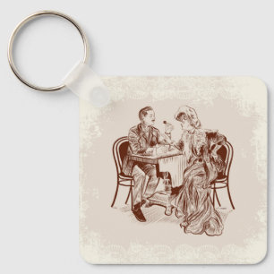 coffee and love keychain