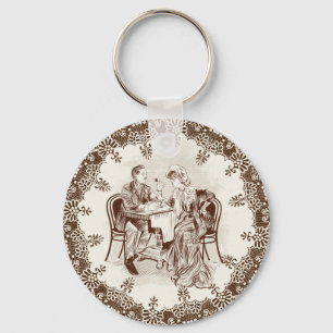 coffee and love keychain