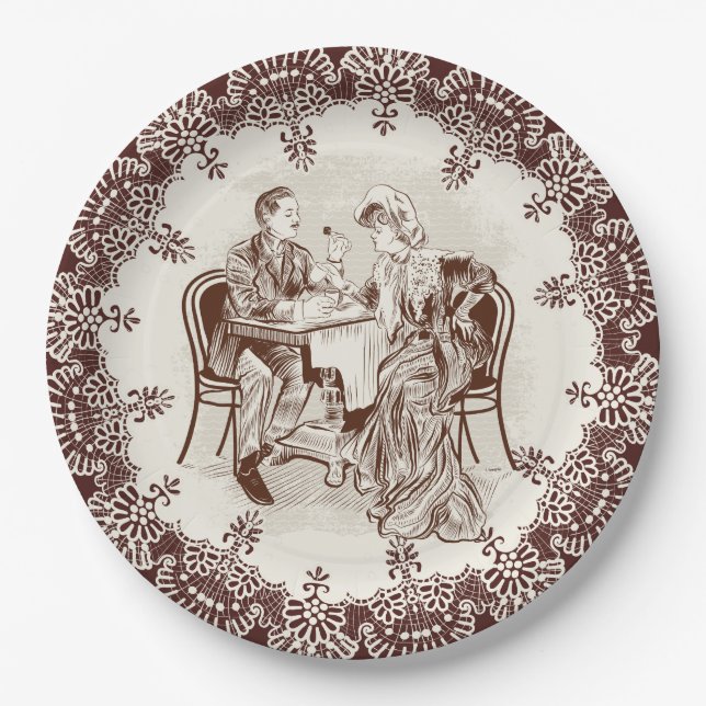 coffee and love paper plate (Front)