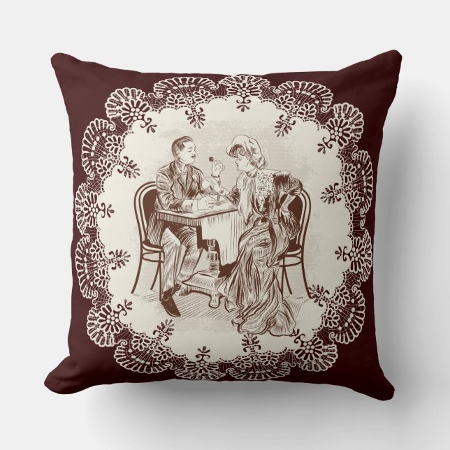 coffee and love throw pillow (Front)
