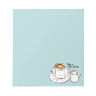 Coffee and Milk Doodle Illustration Coffee Break Notepad