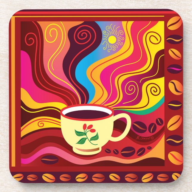 Coffee and Muffins Pattern Coaster (Front)