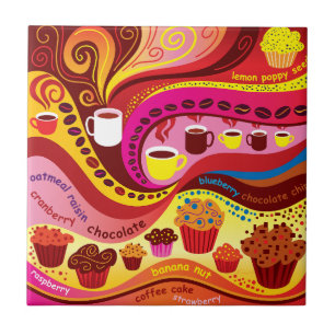 Coffee and Muffins Pattern Tile
