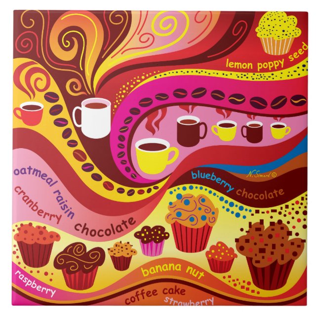 Coffee and Muffins Pattern Tile (Front)