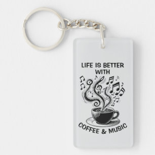 Coffee and Music Keychain