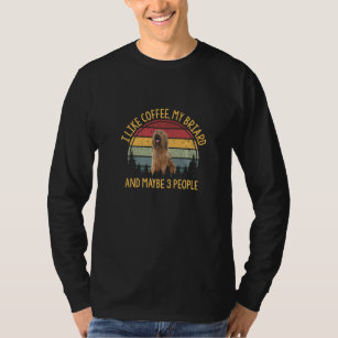 Coffee And My Briard 3 People Dog Dogs Saying  T-Shirt