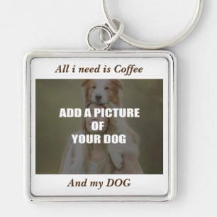 Coffee and my Dog Throw Pillow Keychain