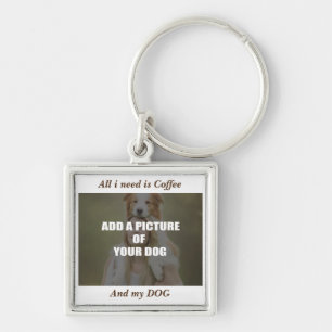 Coffee and my Dog Throw Pillow Keychain