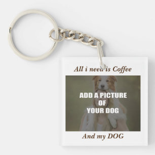 Coffee and my Dog Throw Pillow Keychain