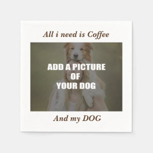 Coffee and my Dog Throw Pillow Napkin