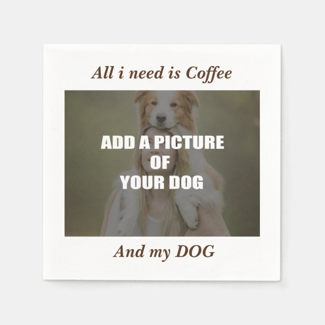 Coffee and my Dog Throw Pillow Napkin (Front)