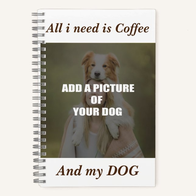 Coffee and my Dog Throw Pillow Notebook (Front)