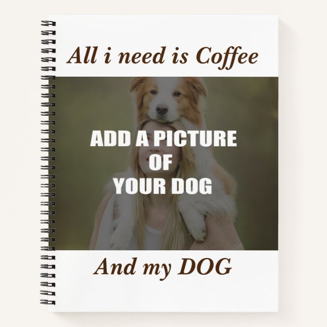 Coffee and my Dog Throw Pillow Notebook (Front)