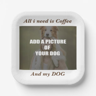 Coffee and my Dog Throw Pillow Paper Plate
