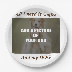 Coffee and my Dog Throw Pillow Paper Plate