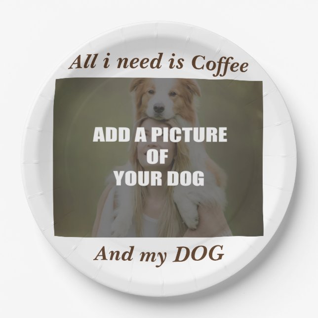 Coffee and my Dog Throw Pillow Paper Plate (Front)