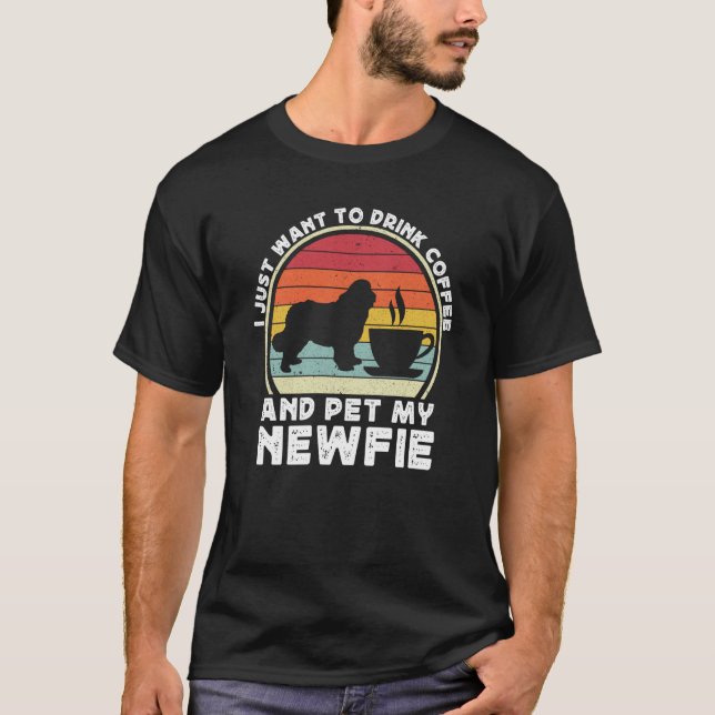 Coffee And Newfie For Men Women Newfoundland Dog D T-Shirt (Front)