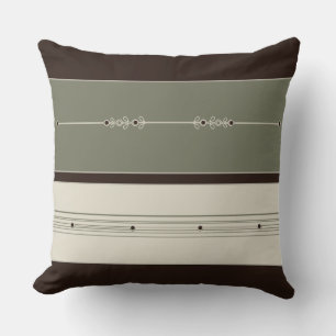 Coffee and Olive Throw Pillow