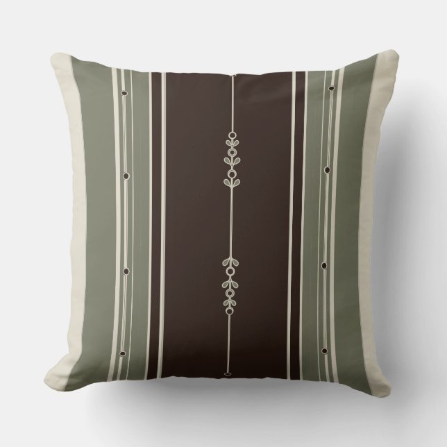 Coffee and Olive     Throw Pillow (Front)