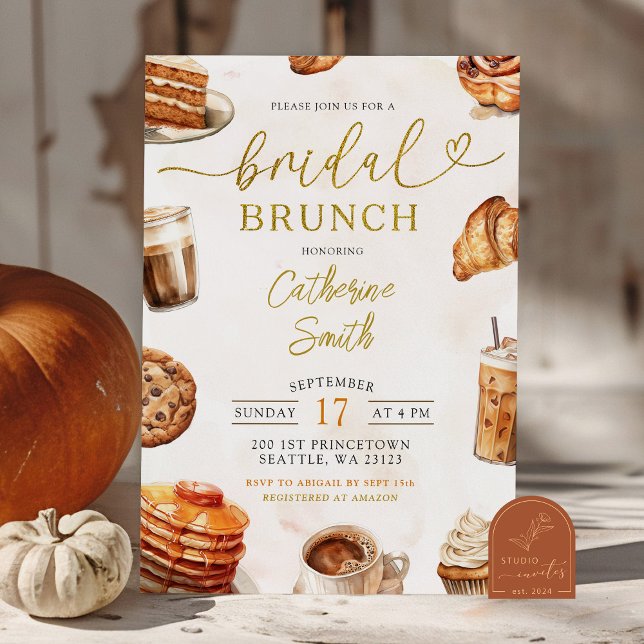 Coffee and Pancake Bridal Brunch Invitation (Creator Uploaded)
