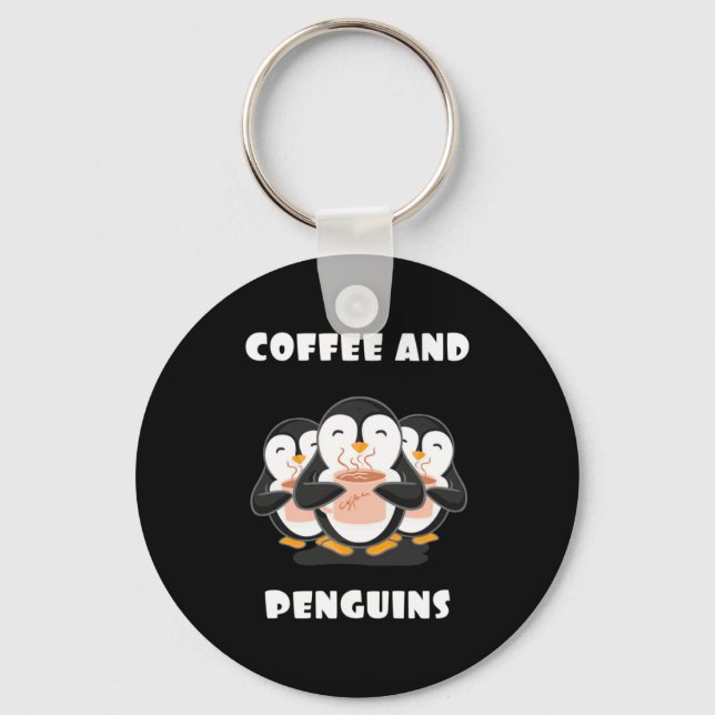 Coffee And Penguins Keychain (Front)