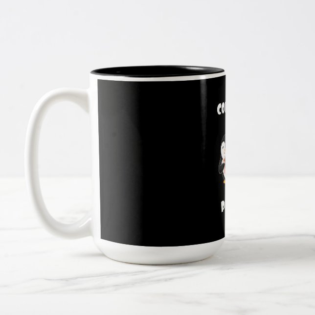 Coffee And Penguins Two-Tone Coffee Mug (Left)