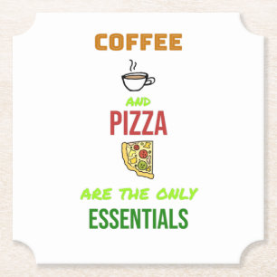 Coffee and Pizza Paper Coaster