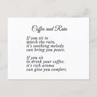 Coffee and Rain Poem For Coffee, Rain and poems lo Postcard
