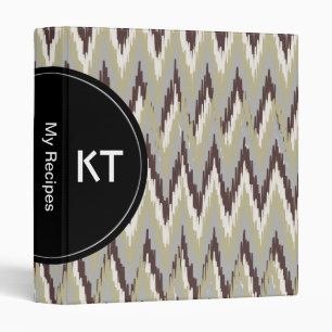 Coffee and Sage iKat ZigZag Pattern Binder