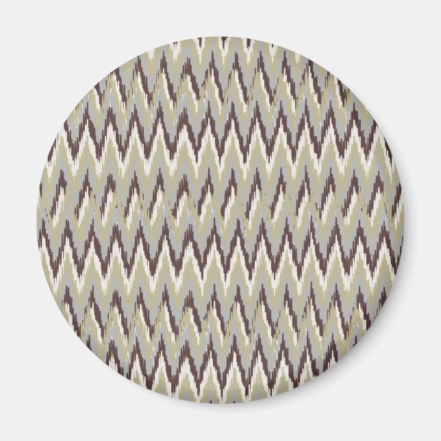 Coffee and Sage iKat ZigZag Pattern Magnet (Front)