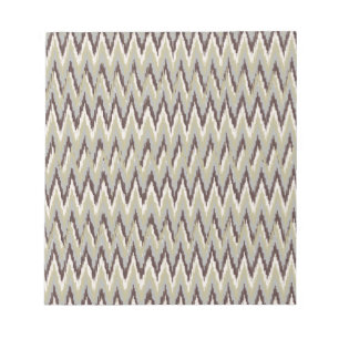 Coffee and Sage iKat ZigZag Pattern Notepad