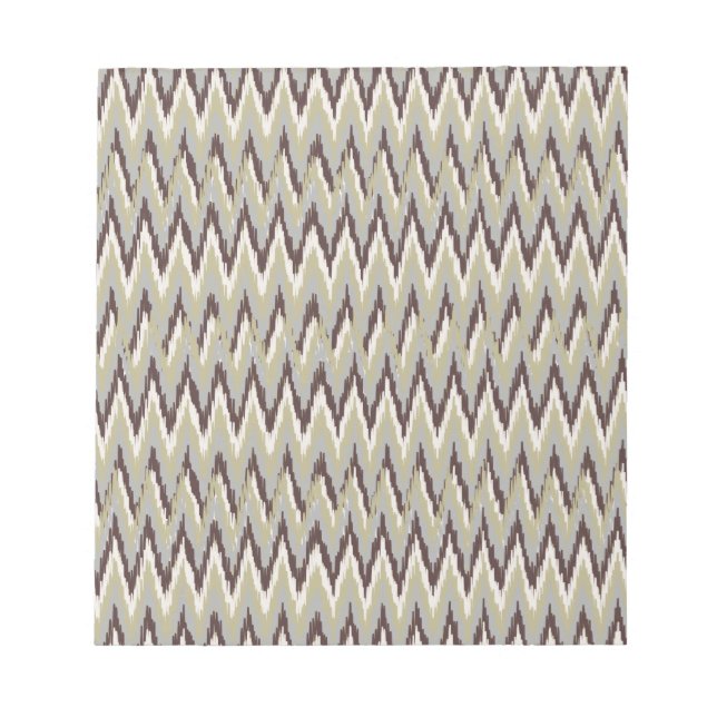 Coffee and Sage iKat ZigZag Pattern Notepad (Front)