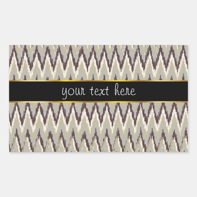Coffee and Sage iKat ZigZag Pattern Sticker (Front)