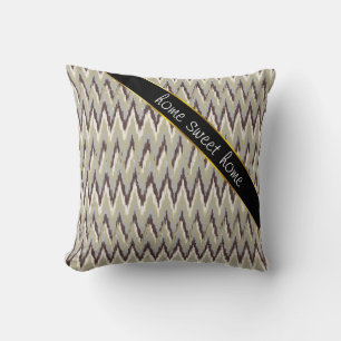 Coffee and Sage iKat ZigZag Pattern Throw Pillow