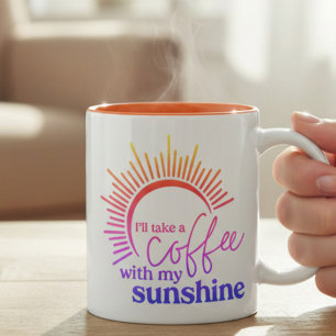 Coffee and Sunshine Rainbow  Two-Tone Coffee Mug