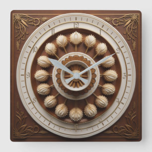 Coffee and sweets square wall clock