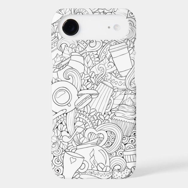 Coffee And Tea Doodle Case-Mate iPhone Case (Back)