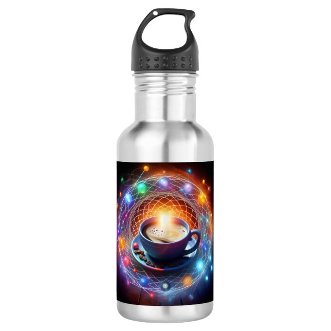 Coffee and the Cosmos: A Syzygy of Energy 532 Ml Water Bottle (Front)