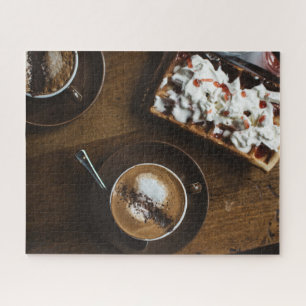 Coffee and Waffle Breakfast in Bed Jigsaw Puzzle