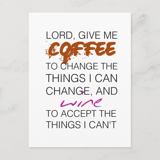 Coffee and Wine Postcard (Front)